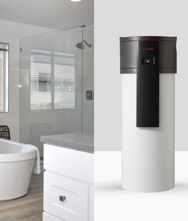 HEATING SANITARY WATER IN THE BATHROOM